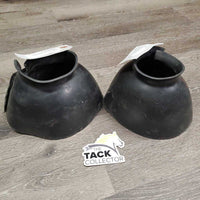 Smooth Rubber Bell Boots, velcro *gc, dirty, scuffs, scratches, velcro rubs & frays