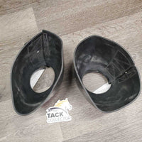 Smooth Rubber Bell Boots, velcro *gc, dirty, scuffs, scratches, velcro rubs & frays