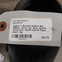 Smooth Rubber Bell Boots, velcro *gc, dirty, scuffs, scratches, velcro rubs & frays