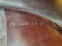 17.5" *W 5.75" Amerigo C Close Contact, Yellow Amerigo Cover, Wool Flocking, Med Front & Hind Blocks, Flaps: 14"L x 13.5"W Serial #: 17-1/2 L1920103 C2 +1/2