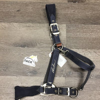 Fleece Nylon Breakaway Halter, adj, snap *vgc/gc, hair, dirt, stains, rust, pills, faded