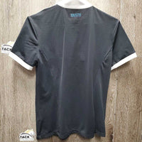 "Genevieve" SS Mesh Show Shirt. 1/3 Zip Up *xc/like new
