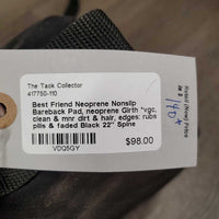 Neoprene Nonslip Bareback Pad, neoprene Girth *vgc, clean & mnr dirt & hair, edges: rubs, pills & faded