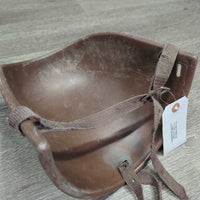 Plastic Bib, 3 Nylon Straps *gc/fair, dirty, scratches, missing 2 straps, rubs, scrapes