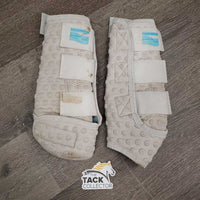 Pr Closed Boots, velcro *gc, mnr stains, dirt, hair, threads, dingy