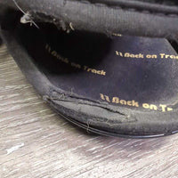 Open Front Boots, velcro Tabs *fair, faded, dirty, v.scraped, v.rubbed & holey edges