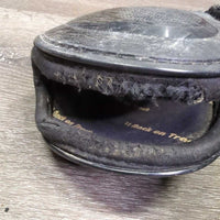 Open Front Boots, velcro Tabs *fair, faded, dirty, v.scraped, v.rubbed & holey edges