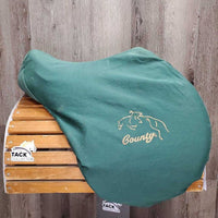 17" Adj *set W *5.5" County Innovation All Purpose, Green County Cover, Wool Flocking, Med Front & Large Back Blocks, Rear Gusset Panels, Flaps: 14.25" x 13.5"W