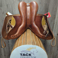 17.5" *Adj Med *Black Gullet In Bates Caprilli Close Contact, 2 Billet Guards, 2 Front Velcro Blocks, 2 Bates Stirrup Leathers, Black Shedrow Cover, CAIR Panels, Rear Gusset Panels, Flaps: 14.25"L x 13.5"W Serial #: V0603418-43