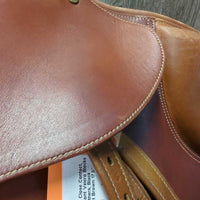 17.5" *Adj Med *Black Gullet In Bates Caprilli Close Contact, 2 Billet Guards, 2 Front Velcro Blocks, 2 Bates Stirrup Leathers, Black Shedrow Cover, CAIR Panels, Rear Gusset Panels, Flaps: 14.25"L x 13.5"W Serial #: V0603418-43