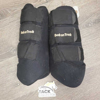 Exercise Closed Neoprene Hind Boots, velcro *gc, hairy, rubs, clean, clumpy, older, holey edges