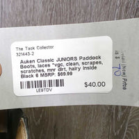 JUNIORS Paddock Boots, laces *vgc, clean, scrapes, scratches, mnr dirt, hairy inside