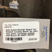 Square Toe Western Cowboy Boots *gc, clean, rubs, stains, scratches, scrapes, smell