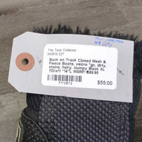 Closed Mesh & Fleece Boots, velcro *gc, dirty, stains, hairy, clumpy