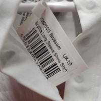 LS Show Sun Shirt, Magnet Closure, snap collar, Ruffles, Mesh Sleeves, tag *new