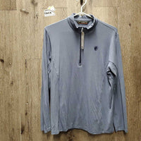 LS Bamboo Merino Wool Shirt, 1/3 Zip Up *vgc/xc, mnr rubs, pills & hair