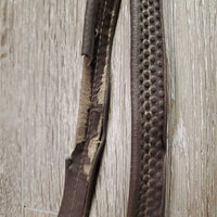 Padded Anatomical Bridle, Rubber Reins *vgc/gc, clean, mnr residue/film, v.loose keepers, No Brow, peeled rubber