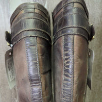 Tall Leather Country Boots *gc/fair, clean & dirty, rubs, scrapes, scratches, loose lining, loose heel & edge seal-R, cracking