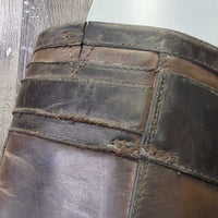 Tall Leather Country Boots *gc/fair, clean & dirty, rubs, scrapes, scratches, loose lining, loose heel & edge seal-R, cracking