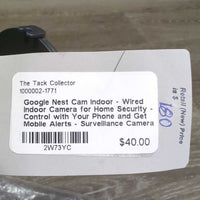 Google Nest Cam Indoor - Wired Indoor Security Camera *No Cube - Control with Your Phone - Surveillance 24/7 Live Video and Night Vision, magnetic base, cord *WORKS, mnr dust, older