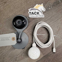 Google Nest Cam Indoor - Wired Indoor Camera for Home Security - Control with Your Phone and Get Mobile Alerts - Surveillance Camera with 24/7 Live Video and Night Vision, magnetic base, cord *WORKS, mnr dust, older