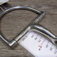 Thin French Link Hunter D Ring Bit, center Lozenge *gc, scratches, stains, dirt