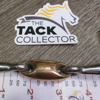Thin French Link Hunter D Ring Bit, center Lozenge *gc, scratches, stains, dirt
