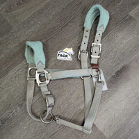 Breakaway Nylon/Fleece Halter, snap, adj *gc, dirty, hairy, stains, clumpy