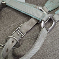 Breakaway Nylon/Fleece Halter, snap, adj *gc, dirty, hairy, stains, clumpy