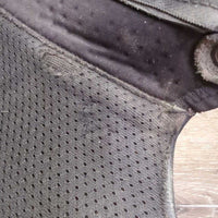 Neoprene/Mesh & Soft Leather Half Chaps *gc, dirt, v.rubbed/peeling inside edges, rubs, scratches