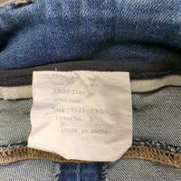 JUNIORS Sticky Full Seat Denim Breeches *gc, seam puckers & rubs, stickies: faded, rubs & peeling