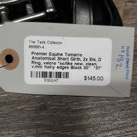 Anatomical Short Girth, 2x Els, D Ring, velcro *xc/like new, clean, v.mnr hairy edges