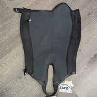 Synthetic Leather Half Chaps, Back Zipper *vgc, mnr dirt, stretched els, rubs