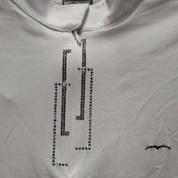 "Buby" SS Show Shirt, 1/4 Zip Up, Snap Collar, Bling *like new, v.mnr loose stitch