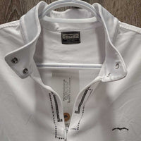 "Buby" SS Show Shirt, 1/4 Zip Up, Snap Collar, Bling *like new, v.mnr loose stitch