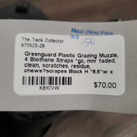 Plastic Grazing Muzzle, 4 Biothane Straps *gc, mnr faded, clean, scratches, residue, chews?scrapes