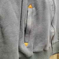 Hvy Thick Fleece "Cuddle" Hoodie Jacket, Zipper *gc, faded, pilly cuffs, shrunk?/wavy zip