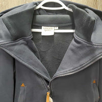 Hvy Thick Fleece "Cuddle" Hoodie Jacket, Zipper *gc, faded, pilly cuffs, shrunk?/wavy zip