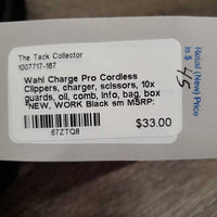 Cordless Clippers, charger, scissors, 10x guards, oil, comb, info, bag, box *NEW, WORK