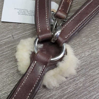 5 Point Leather & Elastic Breastplate, Running Martingale Attach, snaps *xc/vgc, clean, mnr dusty, rubs, scratches & residue, dirt