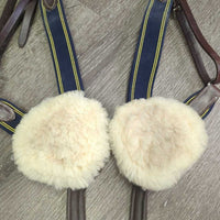 5 Point Leather & Elastic Breastplate, Running Martingale Attach, snaps *xc/vgc, clean, mnr dusty, rubs, scratches & residue, dirt