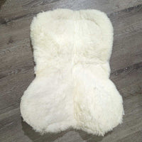 Quilt & Sheepskin Rolled Edge Half Pad *gc, mnr dirt, rubs, dingy, clumpy & threads, thin edge