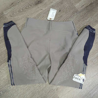EuroSeat Breeches, embossed Stripe *vgc, cut tags, mnr seam puckers, unstitched seat seam & puckered stripes