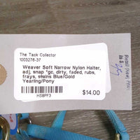 Soft Narrow Nylon Halter, adj, snap *gc, dirty, faded, rubs, frays, stains