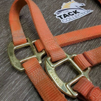 Soft Narrow Nylon Halter, adj, snap *gc, dirty, faded, rubs, frays, stains