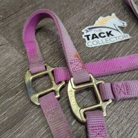 Soft Narrow Nylon Halter, adj, snap *gc/fair, dirty, v.faded, rubs, frays, stains