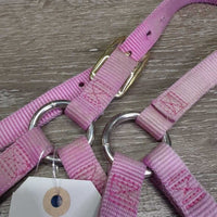Soft Narrow Nylon Halter, adj, snap *gc/fair, dirty, v.faded, rubs, frays, stains