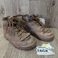 JUNIORS Roper Boots, lace *gc/fair, mnr residue, shavings & scuffs, faded, thin & holey edges