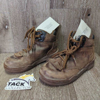 JUNIORS Roper Boots, lace *gc/fair, mnr residue, shavings & scuffs, faded, thin & holey edges