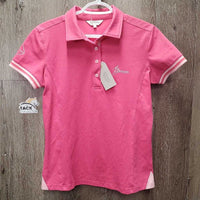 SS Polo Shirt, 1/3 Button Up *vgc, mnr seam rubs, fading & puckers